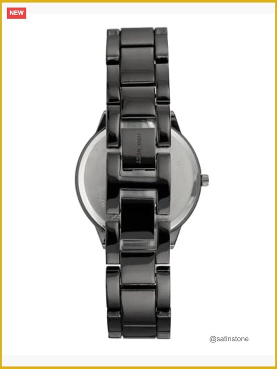 Nine West Gunmetal Bracelet Analog Quartz Watch - Minimalist Design